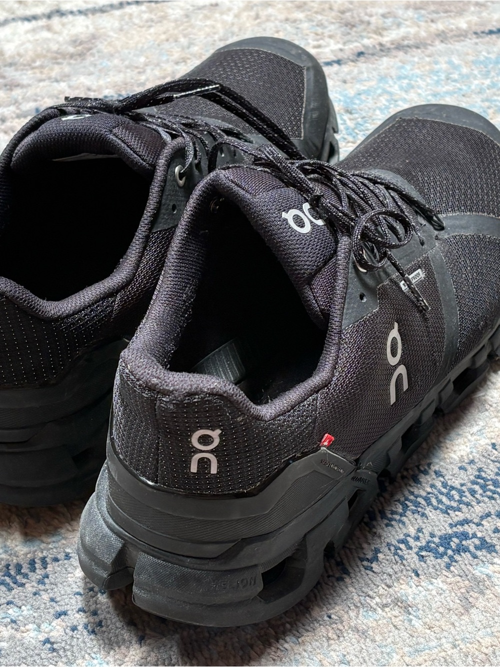 On Men's Cloudflyer Waterproof Trail Running Shoes - Black size 10.5